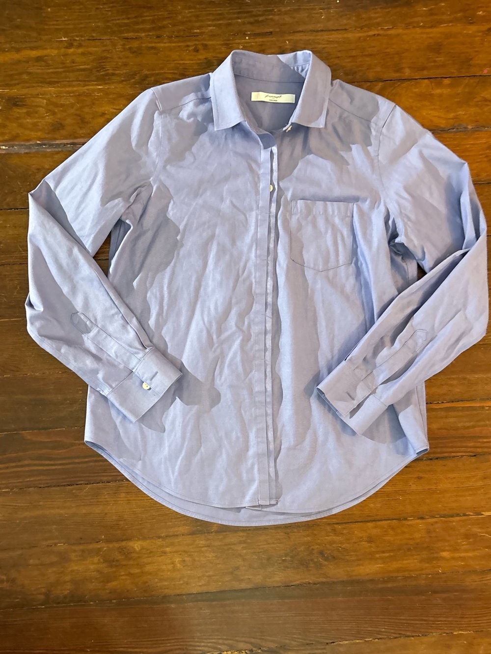 Foxcroft blue periwinkle long sleeve button down no iron shirt size 2